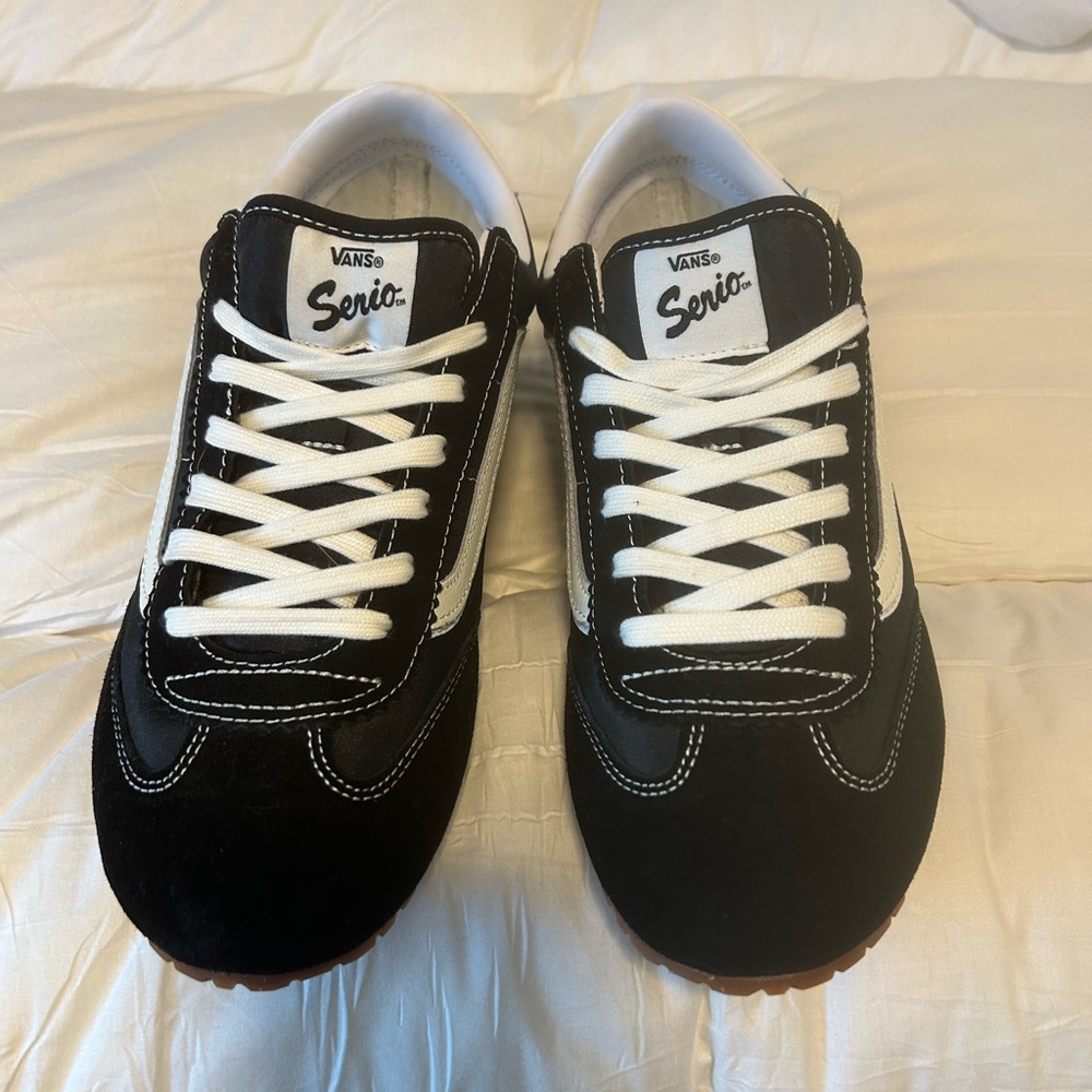 Vans Serio Black and White Retro Sneakers never worn- brand new without box.